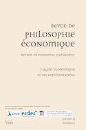 Revue de philosophie économique, v. 19, no 01